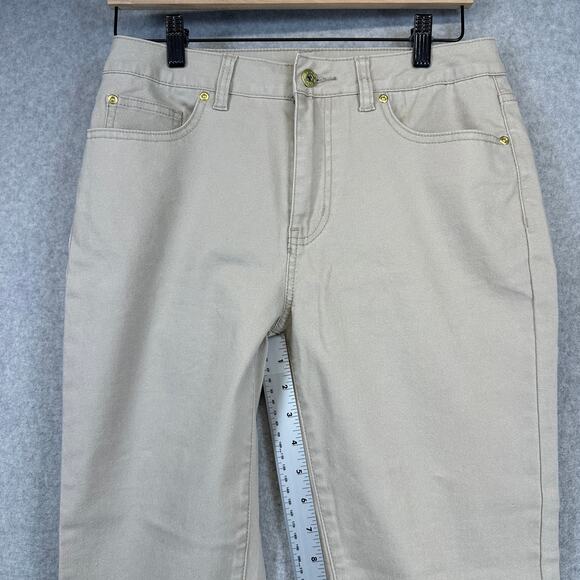 DG2 By Diane Gilman Pants Women Size 6 Ramie Blend Elastic Ankle Stretch Ankle - Picture 5 of 13